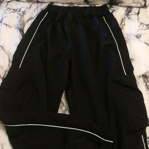 Contrast piping windbreaker cargo pants